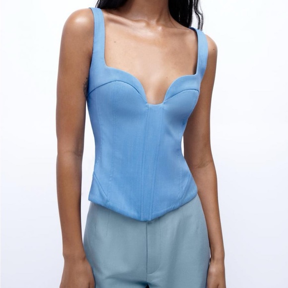 Zara Tops - ZARA Top Style Corset blue size small